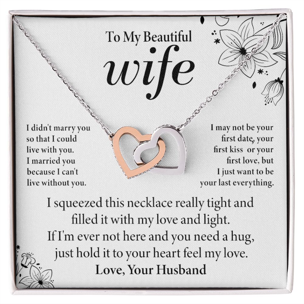 To My Wife - Love and Light - Interlocking Hearts Necklace