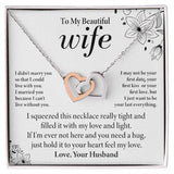 To My Wife - Love and Light - Interlocking Hearts Necklace