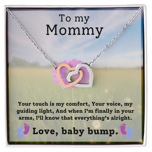 To My Mommy - Your Touch Is My Comfort Interlocking Hearts Necklace