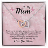 Mom Thank You Interlocking Hearts Necklace