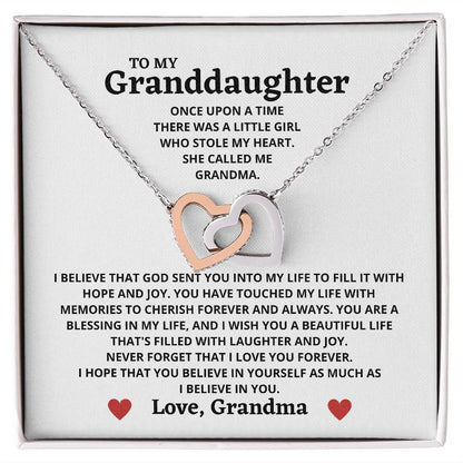 Necklace For Granddaughter From Grandma - I Believe In You Necklace - Interlocking Hearts Necklace