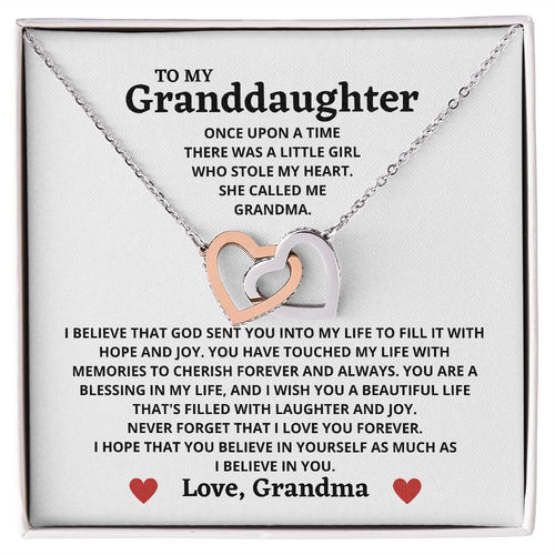 Necklace For Granddaughter From Grandma - I Believe In You Necklace - Interlocking Hearts Necklace