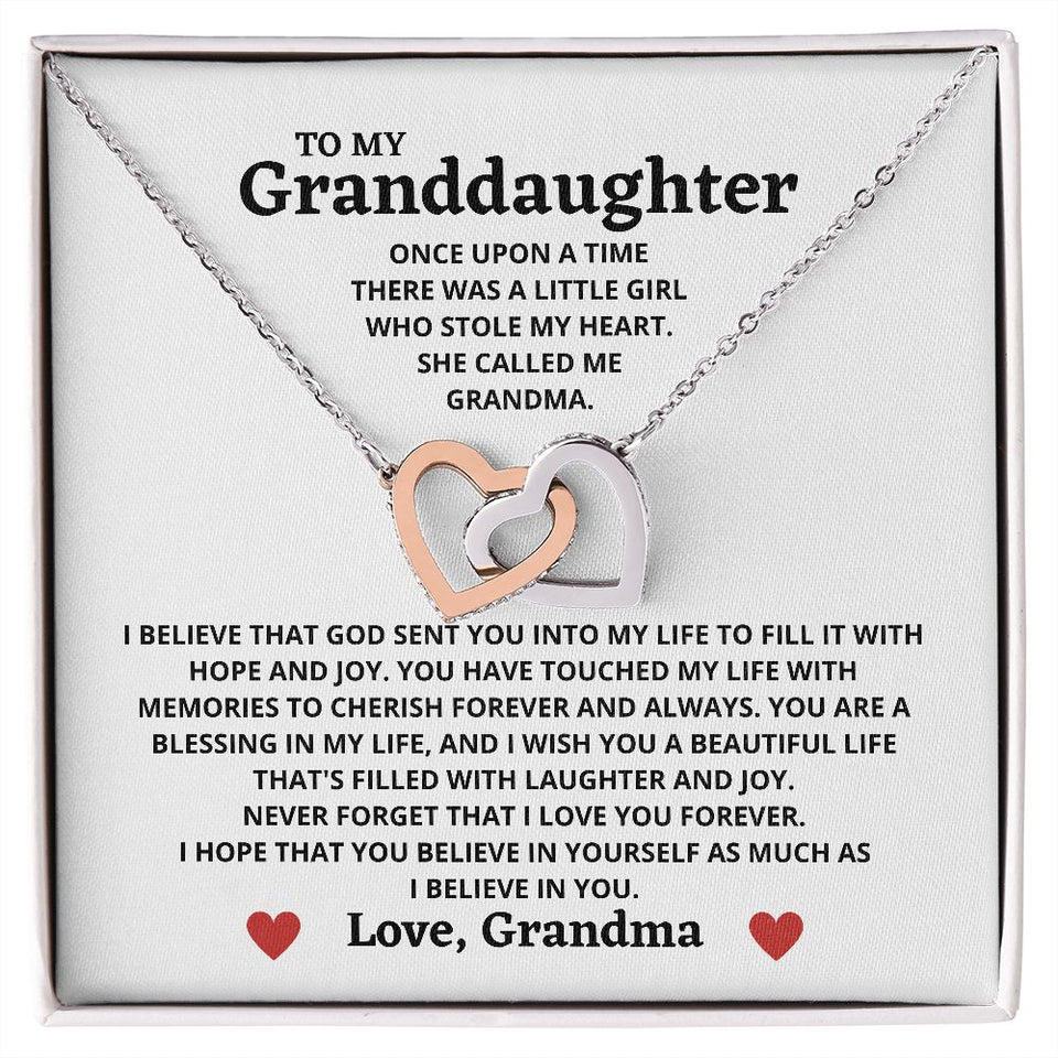 Necklace For Granddaughter From Grandma - I Believe In You Necklace - Interlocking Hearts Necklace