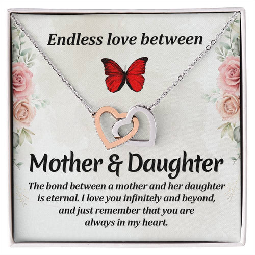 Mother and Daughter Interlocking Hearts Necklace