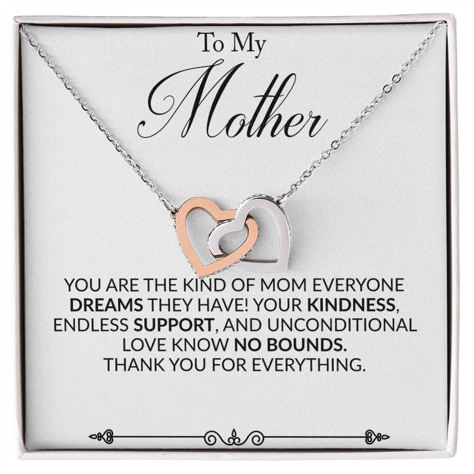 To My Mother Personalized Name Interlocking Hearts Necklace