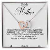 To My Mother Personalized Name Interlocking Hearts Necklace