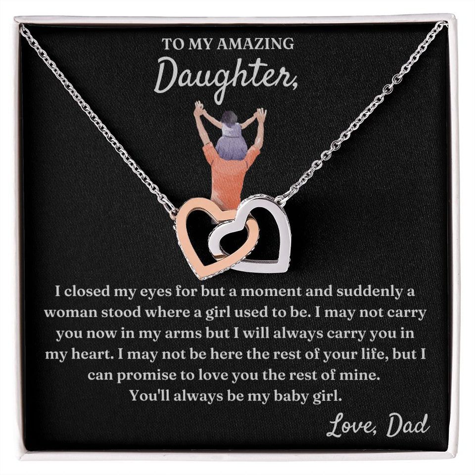 My Baby Girl - Interlocking Hearts Necklace For Daughter