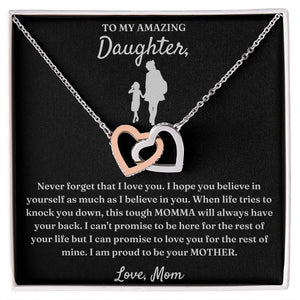 I Believe In You - Interlocking Hearts Necklace For Daughter
