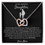 I Believe In You - Interlocking Hearts Necklace For Daughter