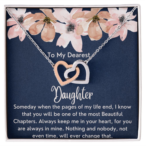 To My Dearest Daughter necklace - Interlocking Hearts Necklace