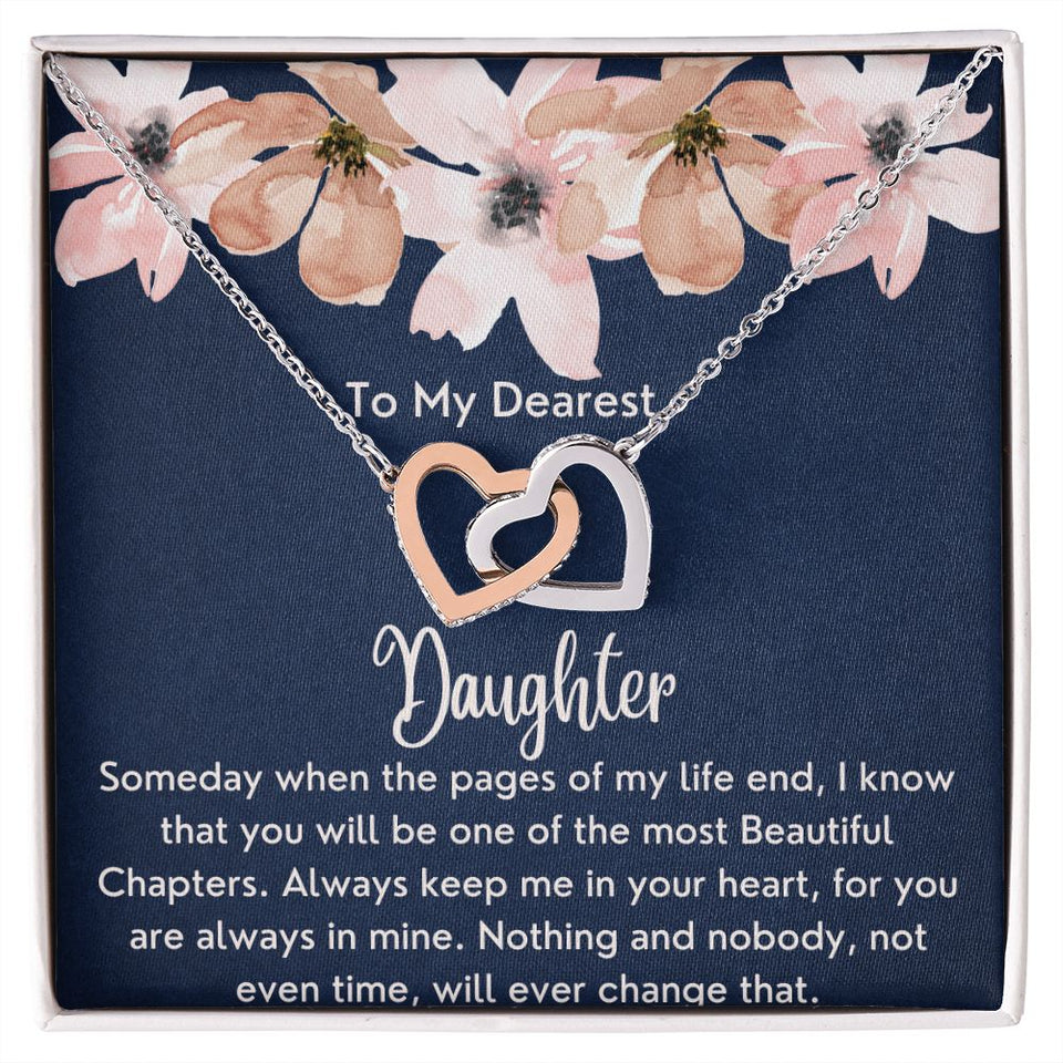 To My Dearest Daughter necklace - Interlocking Hearts Necklace