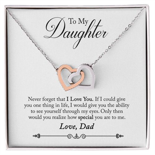 Daughter from Dad Interlocking Hearts Necklace