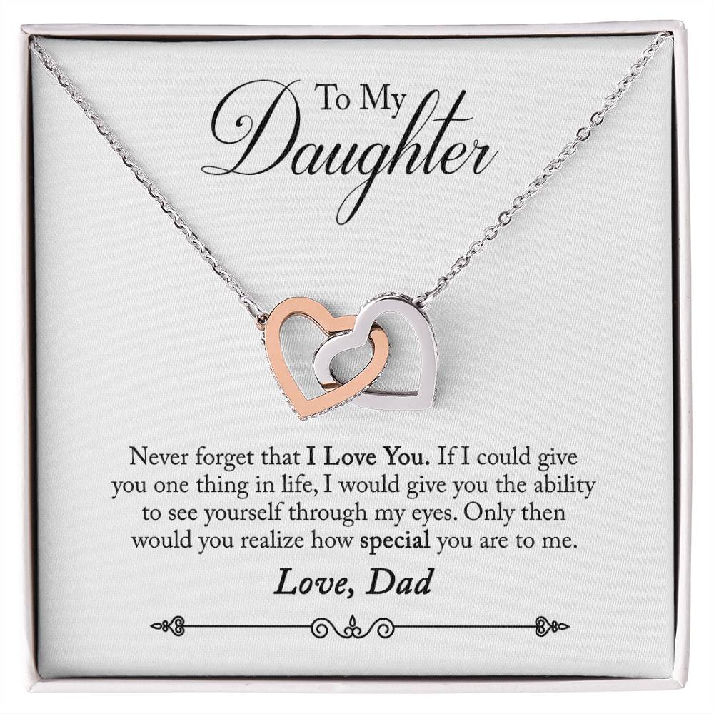 Daughter from Dad Interlocking Hearts Necklace