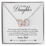 Daughter from Dad Interlocking Hearts Necklace