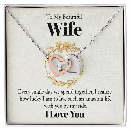 Beautiful Wife Interlocking Hearts Necklace
