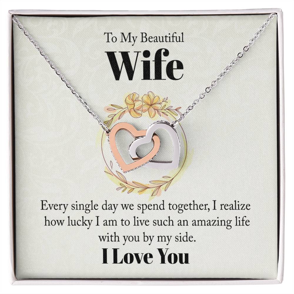 Beautiful Wife Interlocking Hearts Necklace