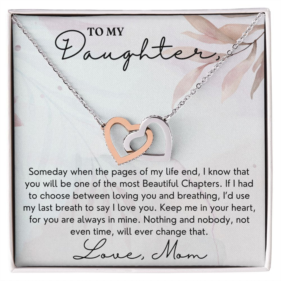 Pages Of My Life - Interlocking Hearts Necklace For Daughter