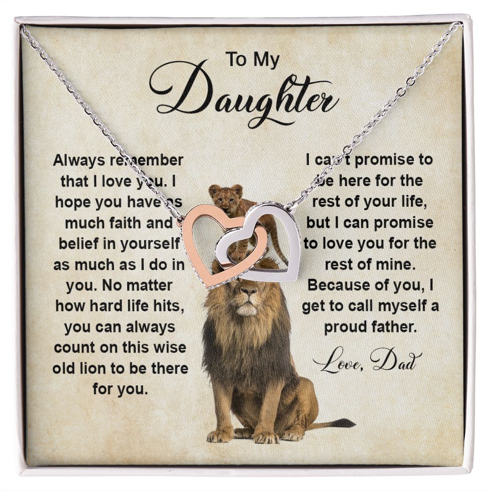 To My daughter From Dad | Always Remember | Interlocking Hearts Necklace