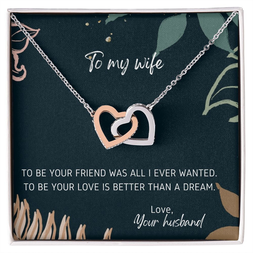 Better Than A Dream - Interlocking Hearts Necklace For Wife