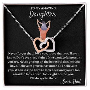 Wonderful Person You Are - Interlocking Hearts Necklace For Daughter