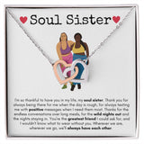 Soul Sister - Interlocking Hearts Necklace - White Card Gift For Mom, necklace For Wife, Gift For Mother's Day