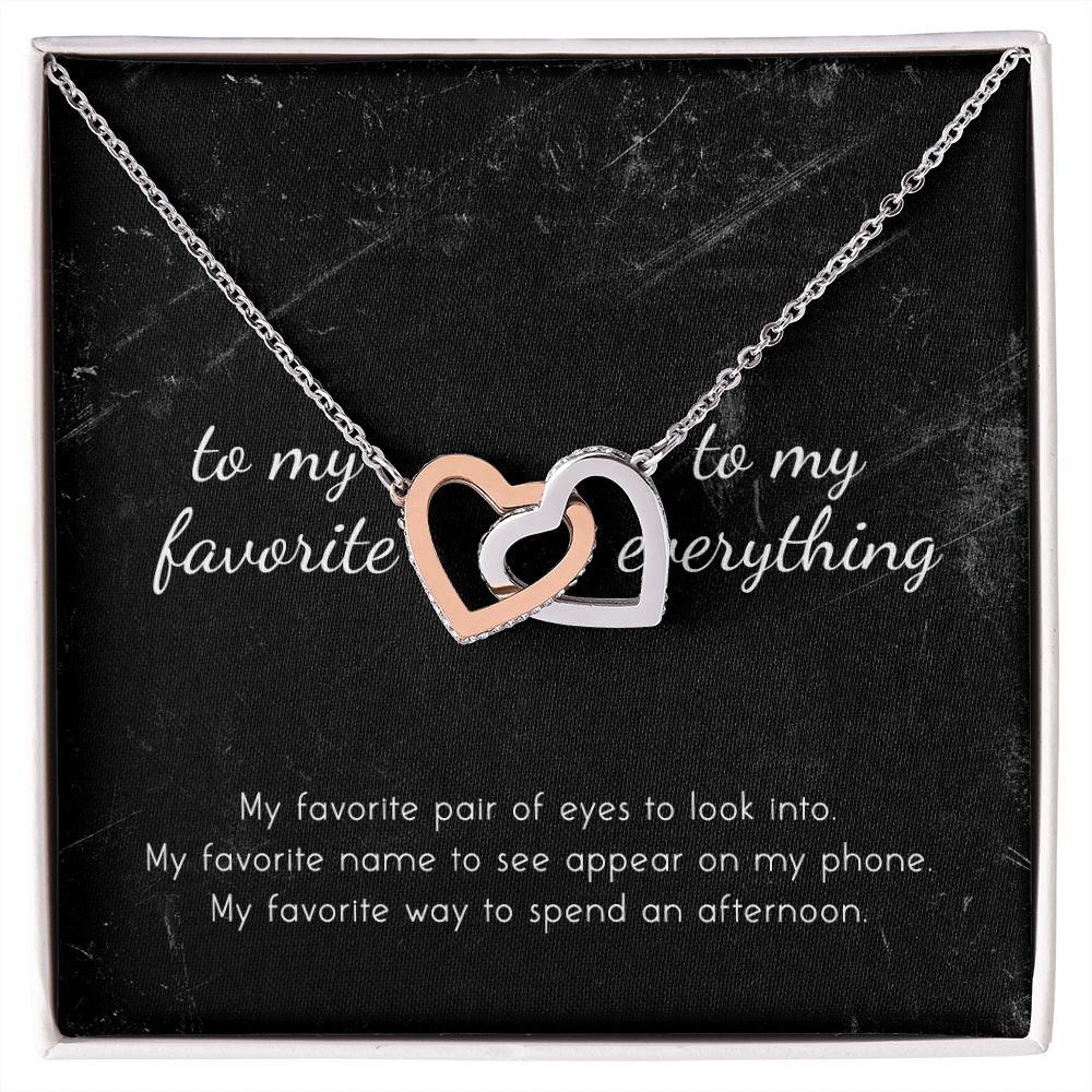 To My Favorite, To My Everything Interlocking Hearts Necklace