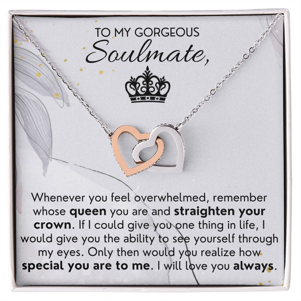 Straighten Your Crown - Interlocking Hearts Necklace For Wife