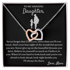 More Than You'll Ever Know - Interlocking Hearts Necklace For Daughter