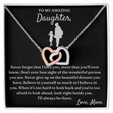 More Than You'll Ever Know - Interlocking Hearts Necklace For Daughter