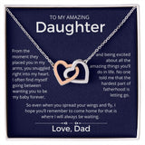 I Will Always Be Waiting - Interlocking Hearts Necklace For Daughter