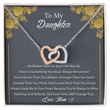 Necklace To Daughter from Mom - Gift for Birthday, Necklace for Daughter, Interlocking Hearts Necklace