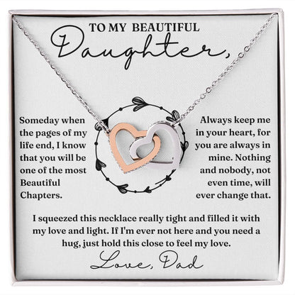 Feel My Love - Interlocking Hearts Necklace For Daughter