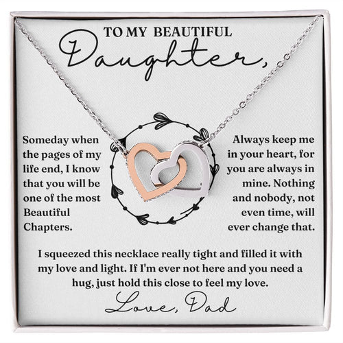 Feel My Love - Interlocking Hearts Necklace For Daughter