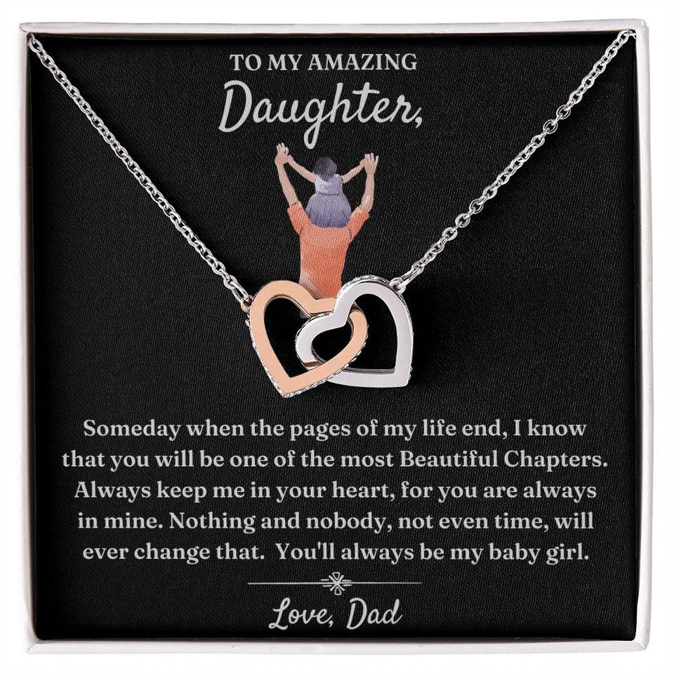 Not Even Time Will Change That - Interlocking Hearts Necklace For Daughter