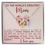 World's Greatest Mom Interlocking Hearts Necklace