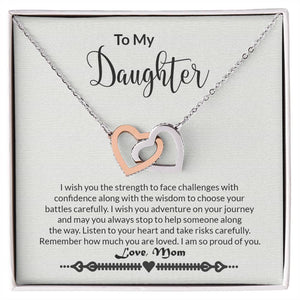 Daughter Strength Interlocking Hearts Necklace