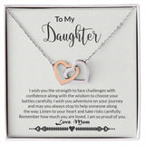 Daughter Strength Interlocking Hearts Necklace