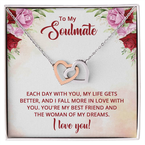 Soulmate Best Friend Interlocking Hearts Necklace