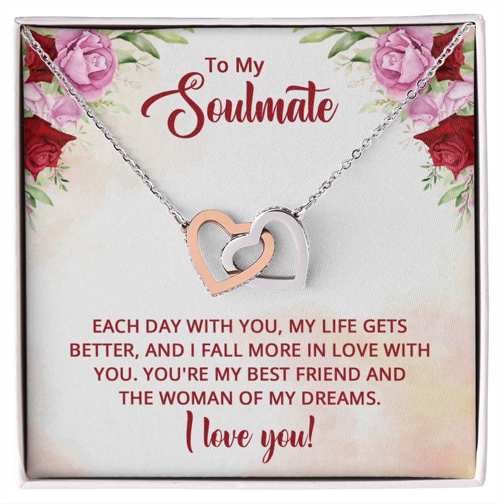 Soulmate Best Friend Interlocking Hearts Necklace