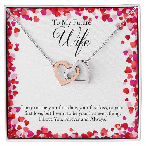 To My Future Wife Forever and Always Interlocking Hearts Necklace