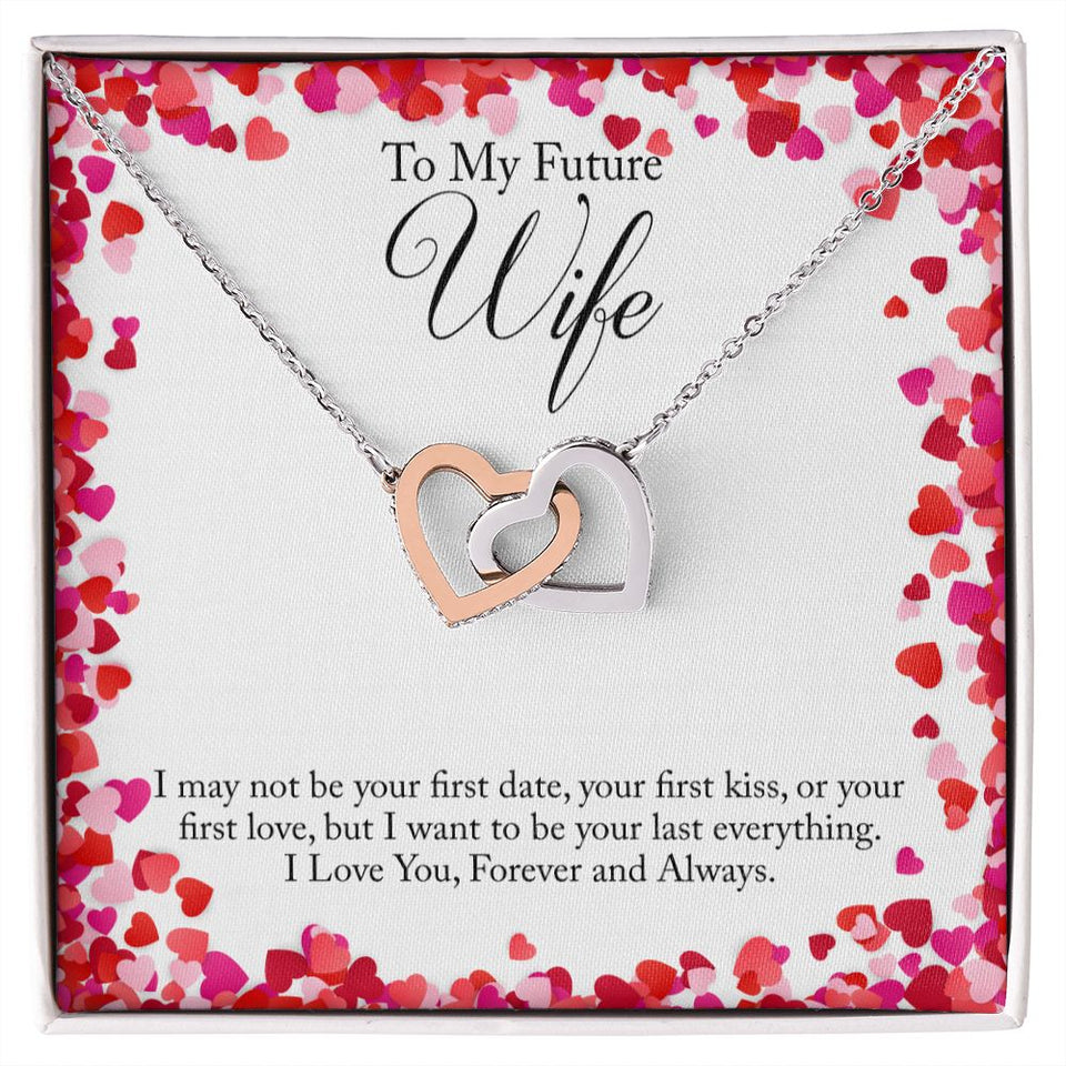 To My Future Wife Forever and Always Interlocking Hearts Necklace