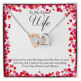 To My Future Wife Forever and Always Interlocking Hearts Necklace