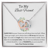 To My Best Friend - Interlocking Hearts Necklace - Partner in Crime Gift For Mom, necklace For Wife, Gift For Mother's Day