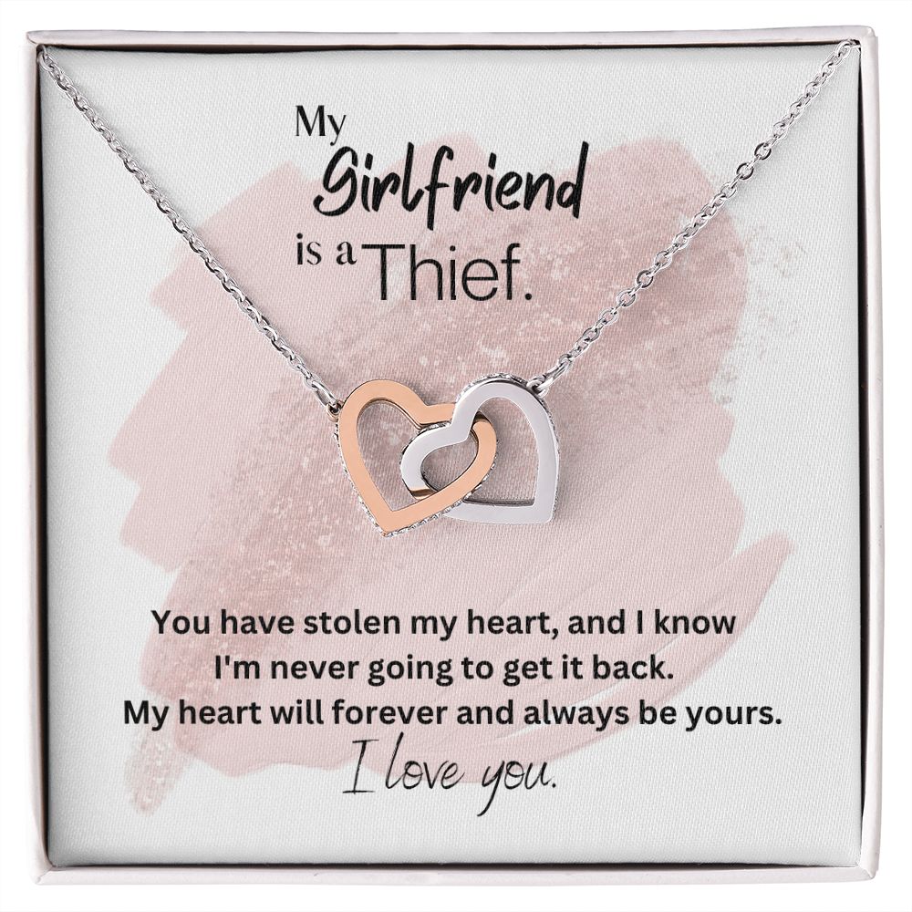 To My Girlfriend Interlocking Hearts Pendant Necklace Gift For Mom, necklace For Wife, Gift For Mother's Day