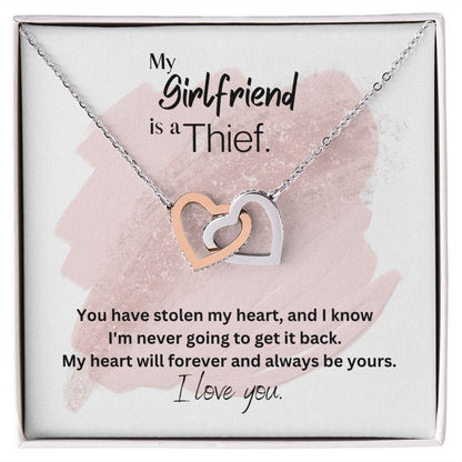 To My Girlfriend Interlocking Hearts Pendant Necklace Gift For Mom, necklace For Wife, Gift For Mother's Day
