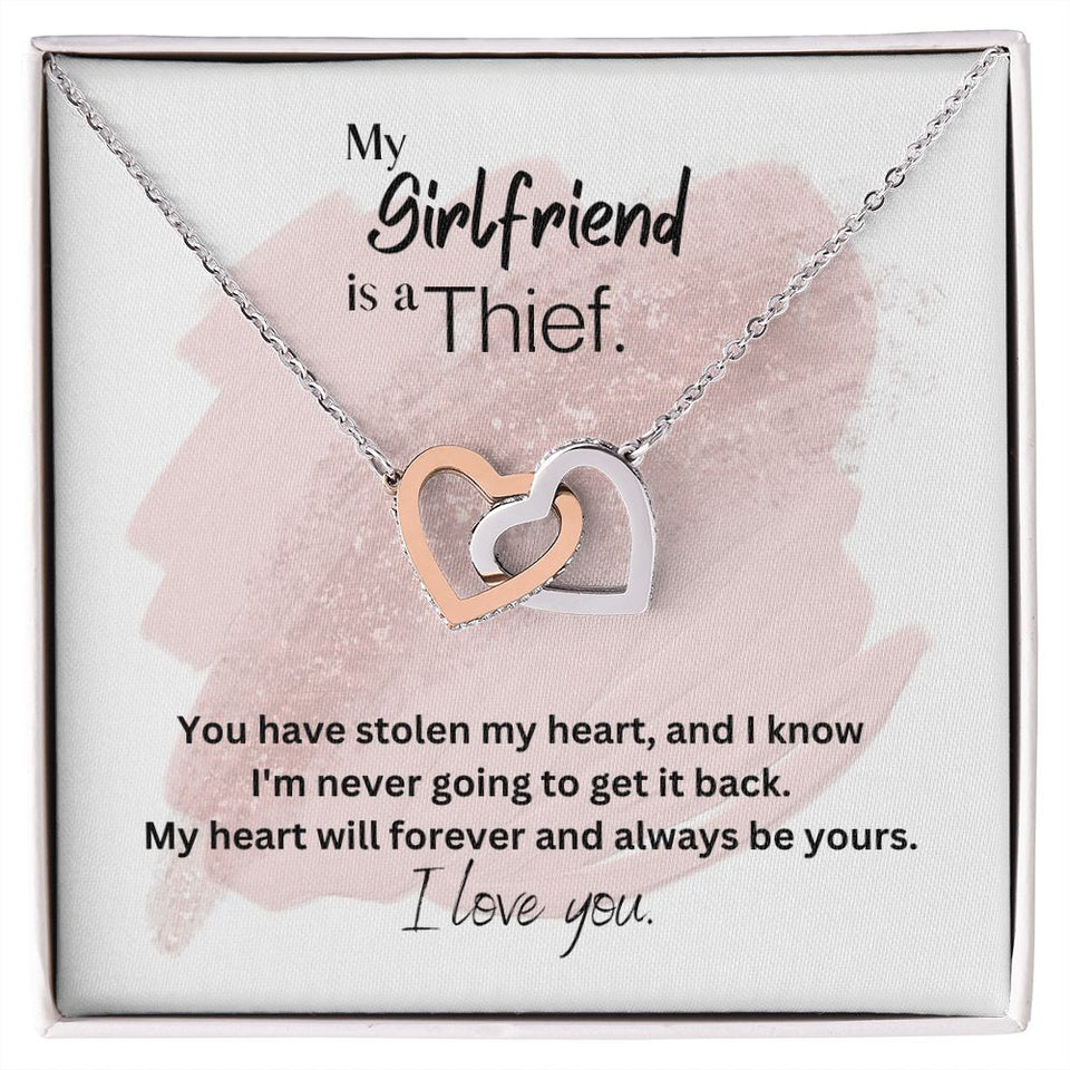 To My Girlfriend Interlocking Hearts Pendant Necklace Gift For Mom, necklace For Wife, Gift For Mother's Day