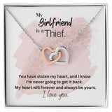 To My Girlfriend Interlocking Hearts Pendant Necklace Gift For Mom, necklace For Wife, Gift For Mother's Day