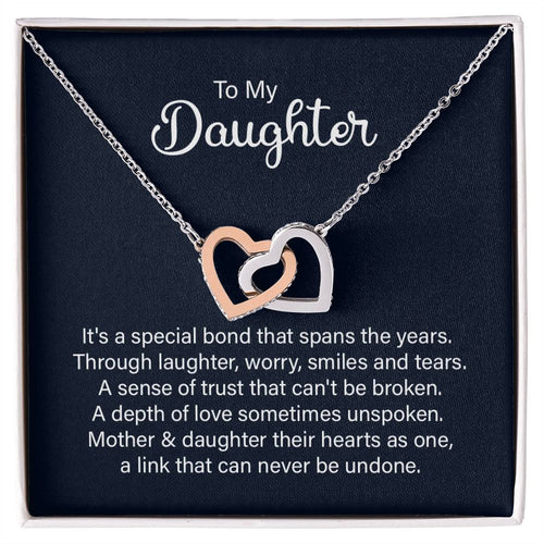 Daughter Special Bond Interlocking Hearts Necklace