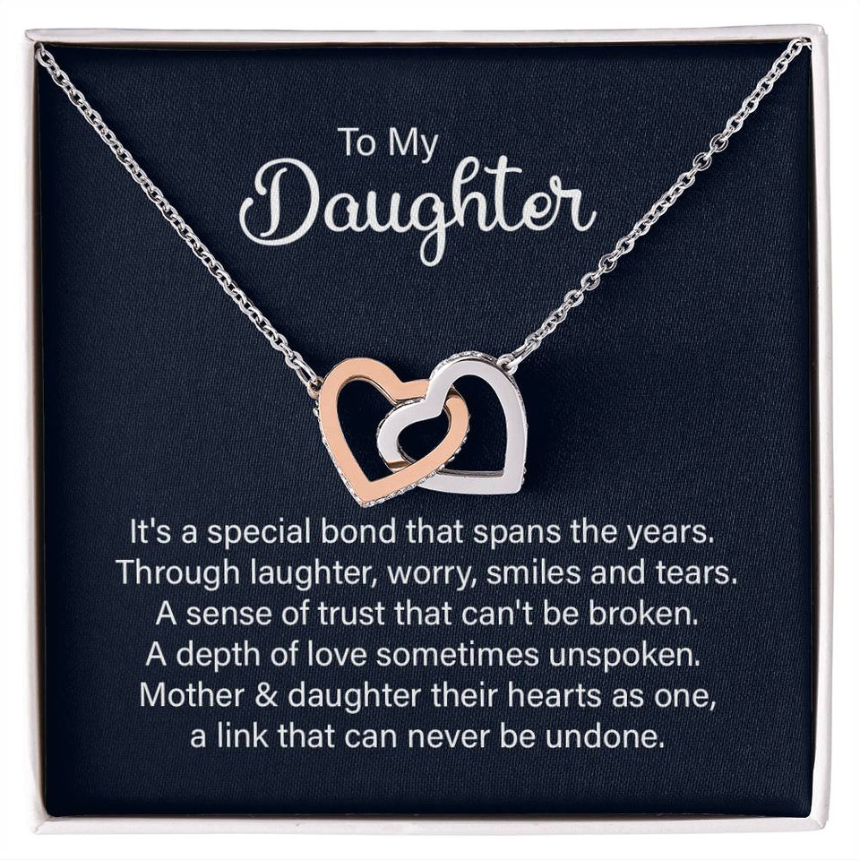 Daughter Special Bond Interlocking Hearts Necklace
