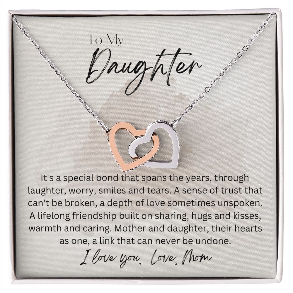 To My Daughter From Mom Interlocking Hearts Necklace Gift For Mom, necklace For Wife, Gift For Mother's Day